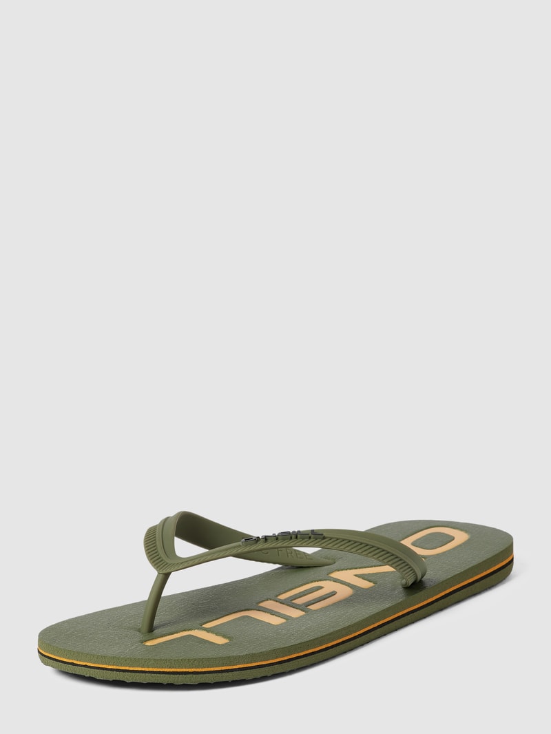 Slides mit Label-Applikation in khaki