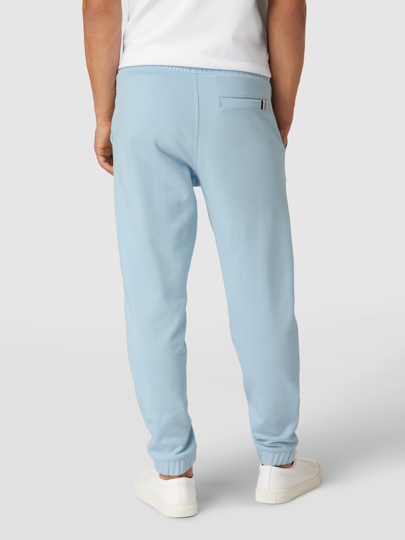 Sweathose mit Label-Print Modell 'Lamont' in bleu