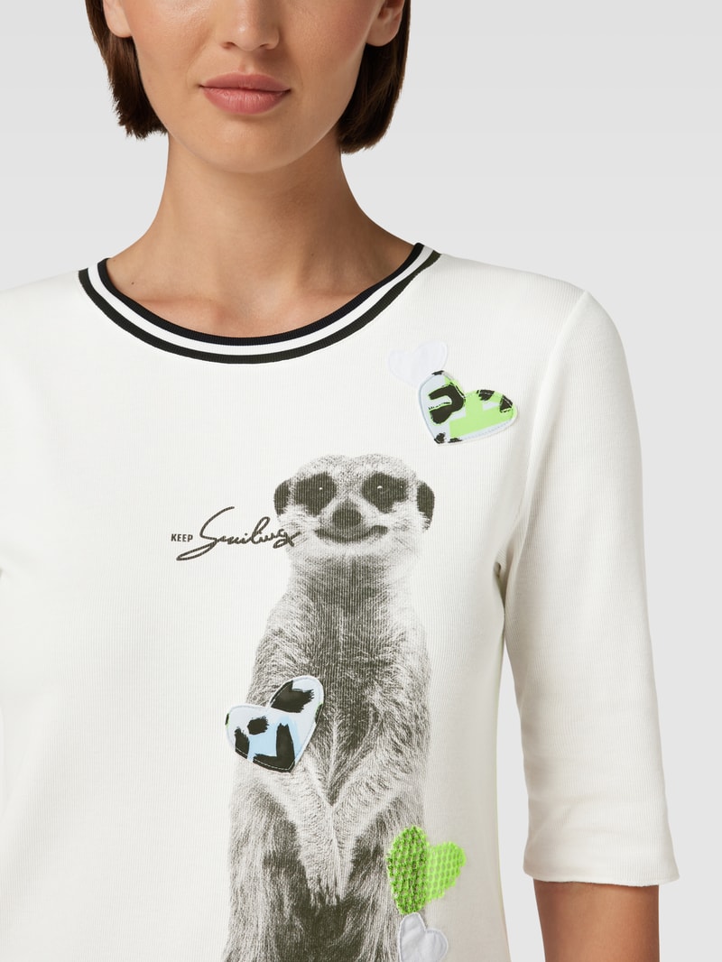 T-Shirt mit 1/2-Arm in offwhite