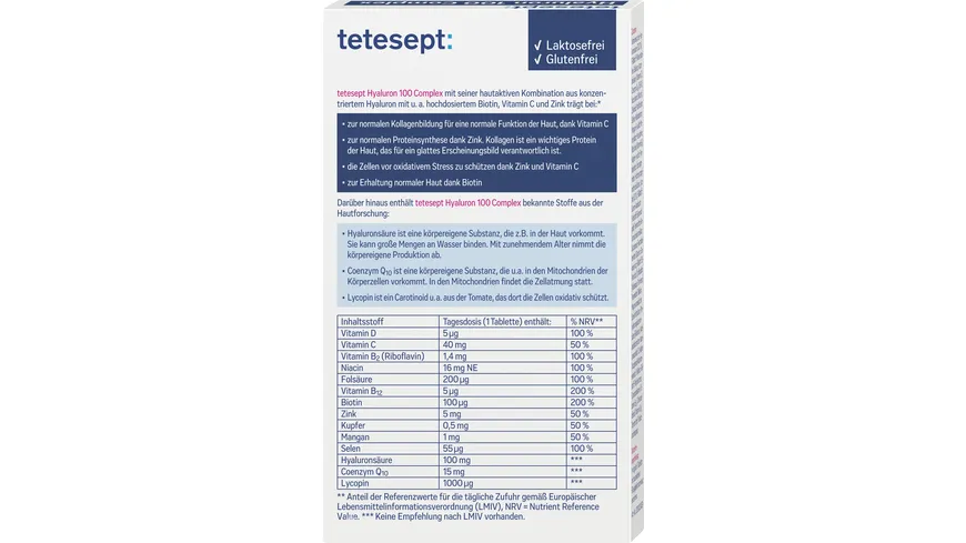 tetesept Hyaluron 100 Complex 30 St