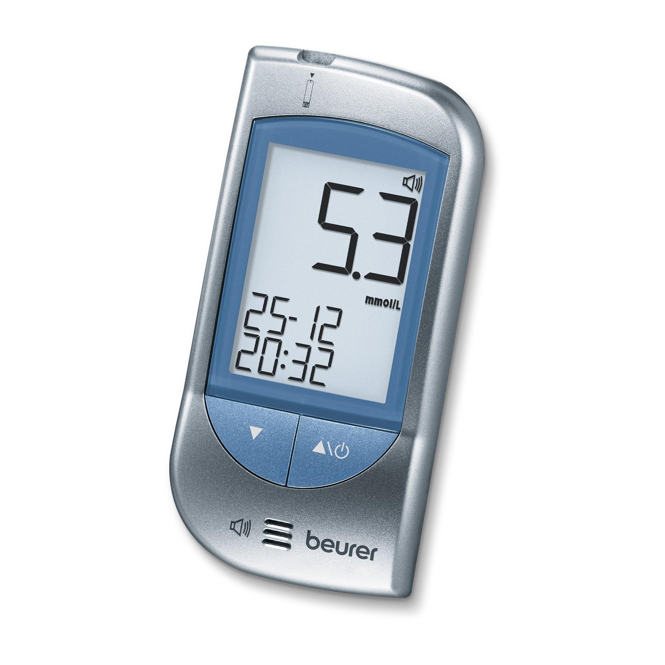 Beurer Blutzuckermessgerät - GL 34 mmol/L-Klinisch getestetes Blutzuckermessgerät mit Sprachfunktion