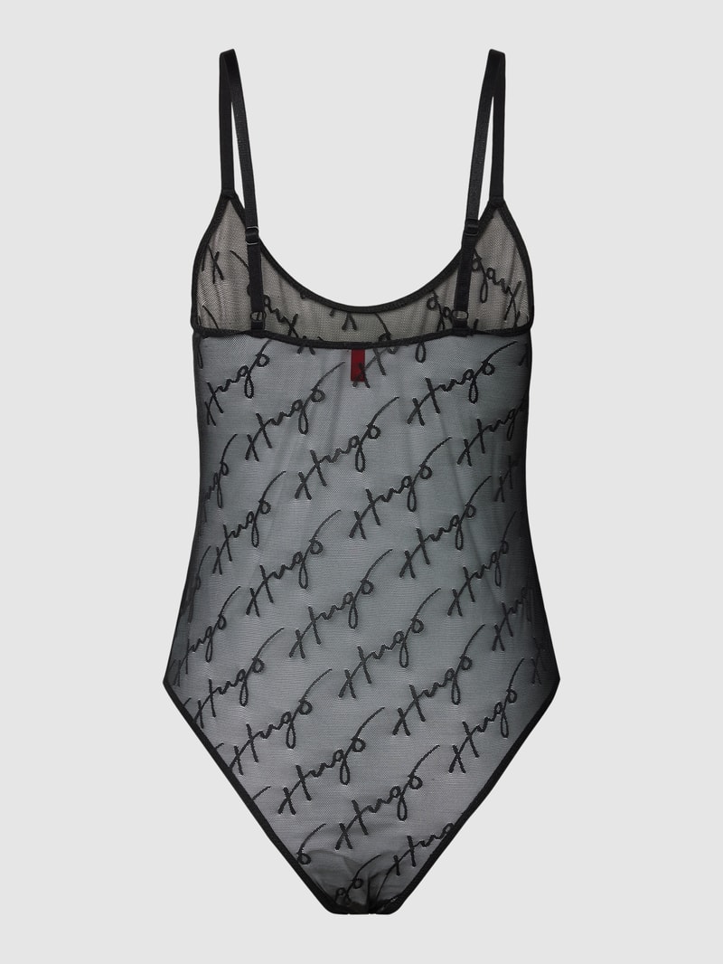 Body mit Logo-Muster in schwarz