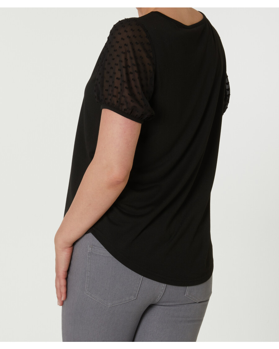 T-Shirt mit Chiffonärmeln
