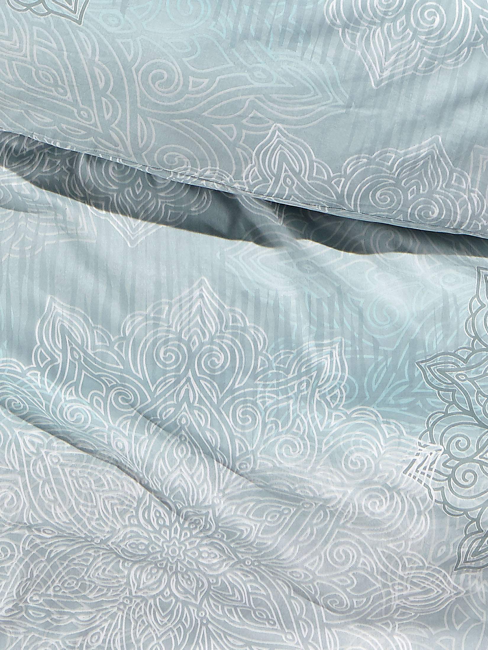 Mandala Renforcé-Bettwäsche, Eggshell Blue