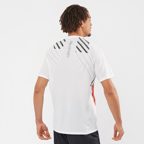 HERREN SENSE AERO SS TEE M WHITE/FIERY RED/BLAC