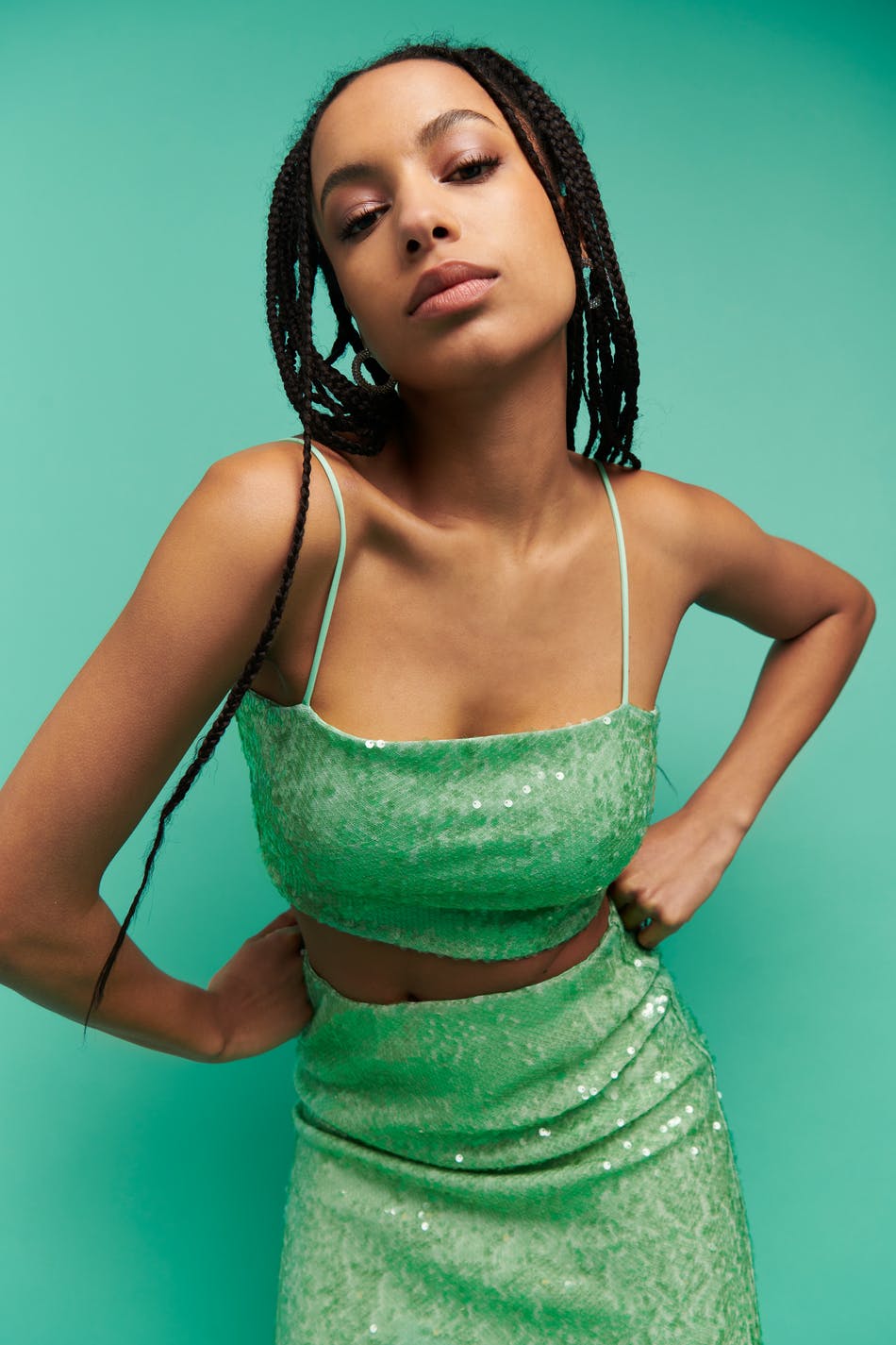 Sequin crop top
