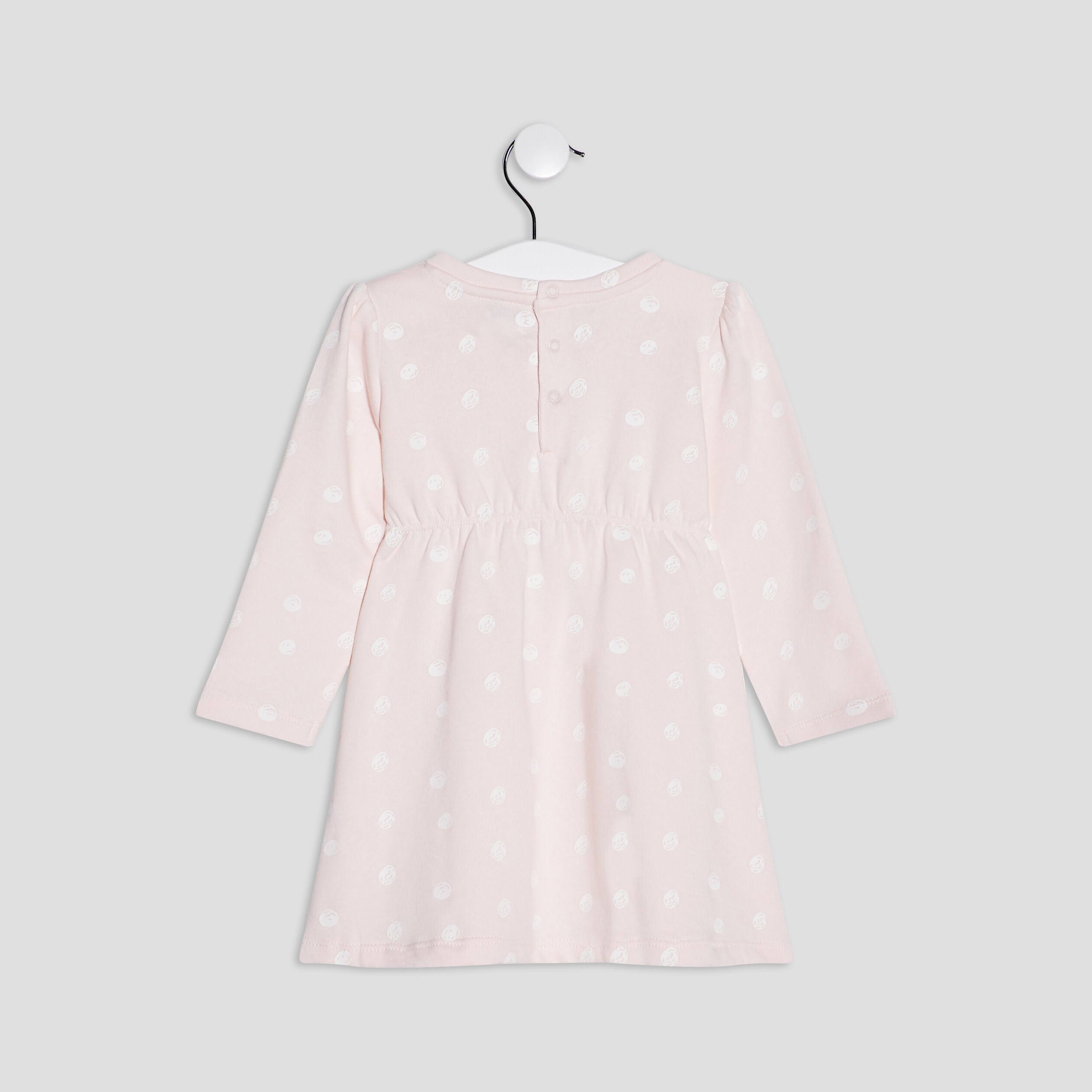 Robe droite molletonnée rose clair bébé fille | La Halle