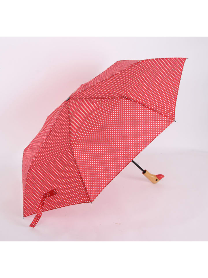 COFI 1453 Teleskop Taschenschirm mit Schutzhülle gepunktet Fiberglasstange in Rot günstig kaufen onesize