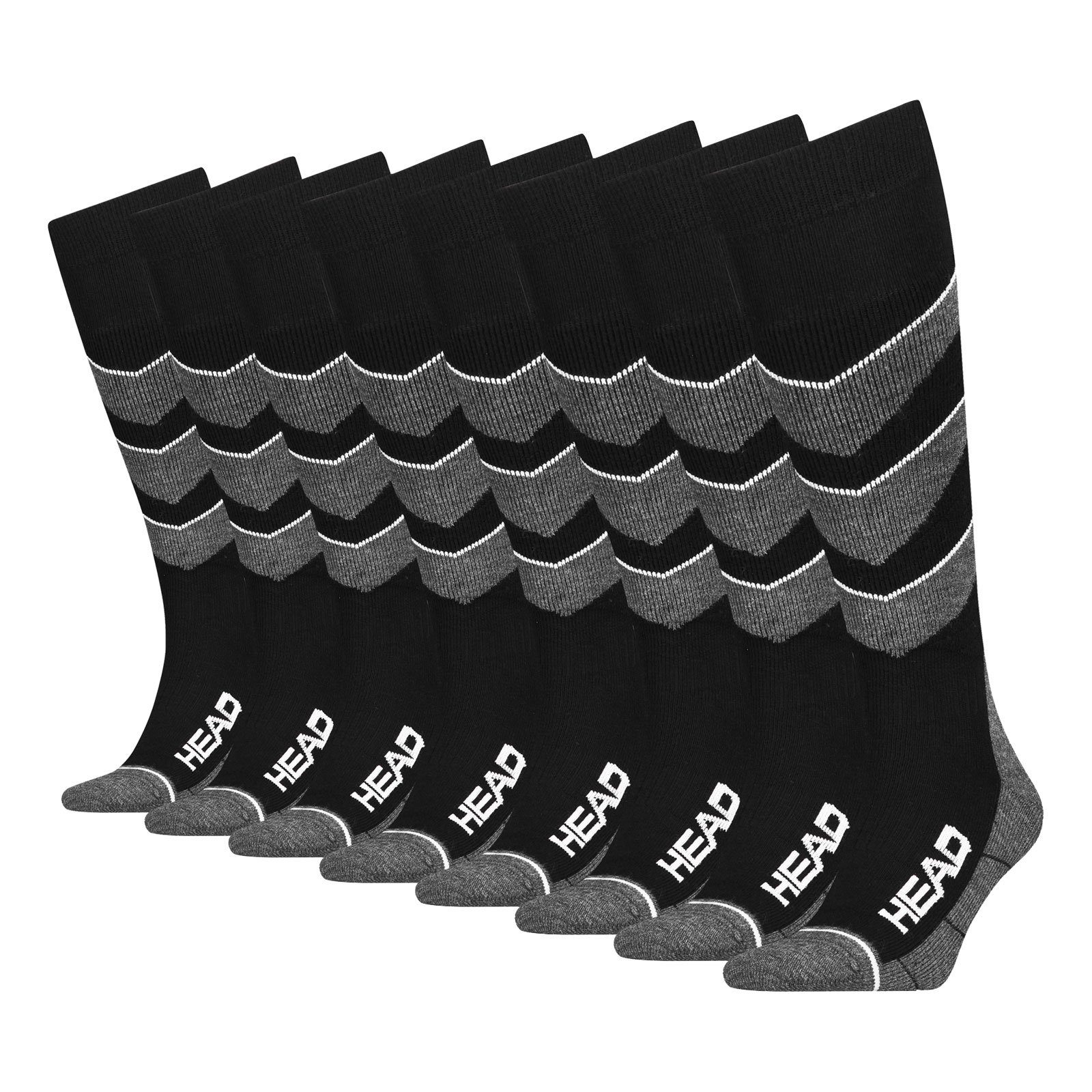 Head Skisocken Ski Beginner V-Shape Kneehigh (4-Paar) mit atmungsaktiven Mesheinsätzen