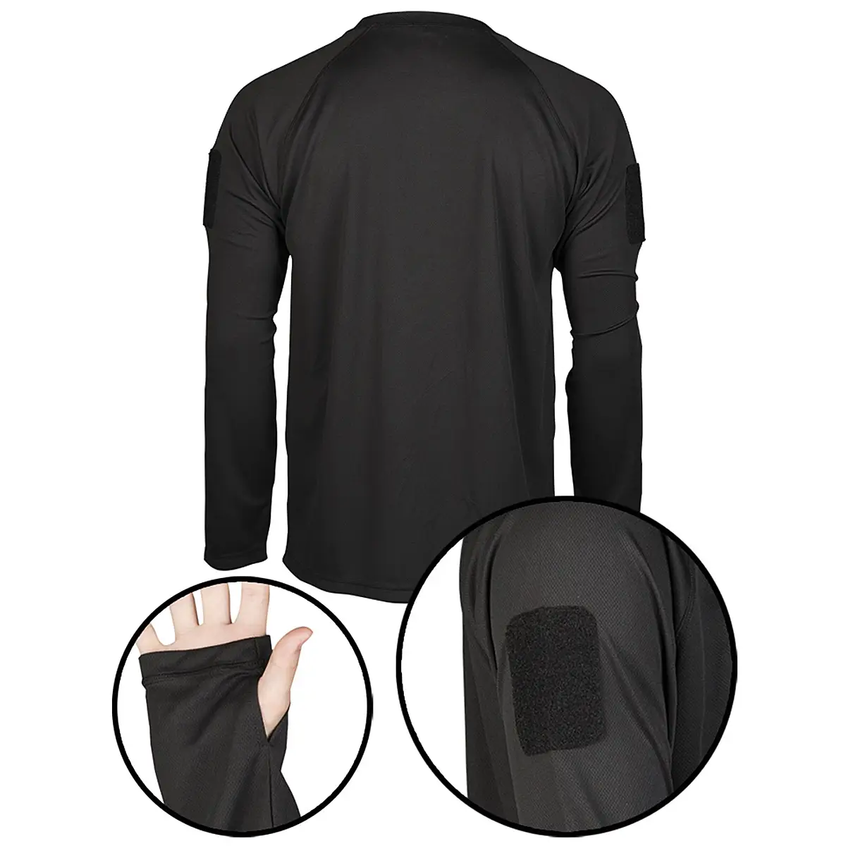 Tactical Langarmshirt Quick Dry schwarz