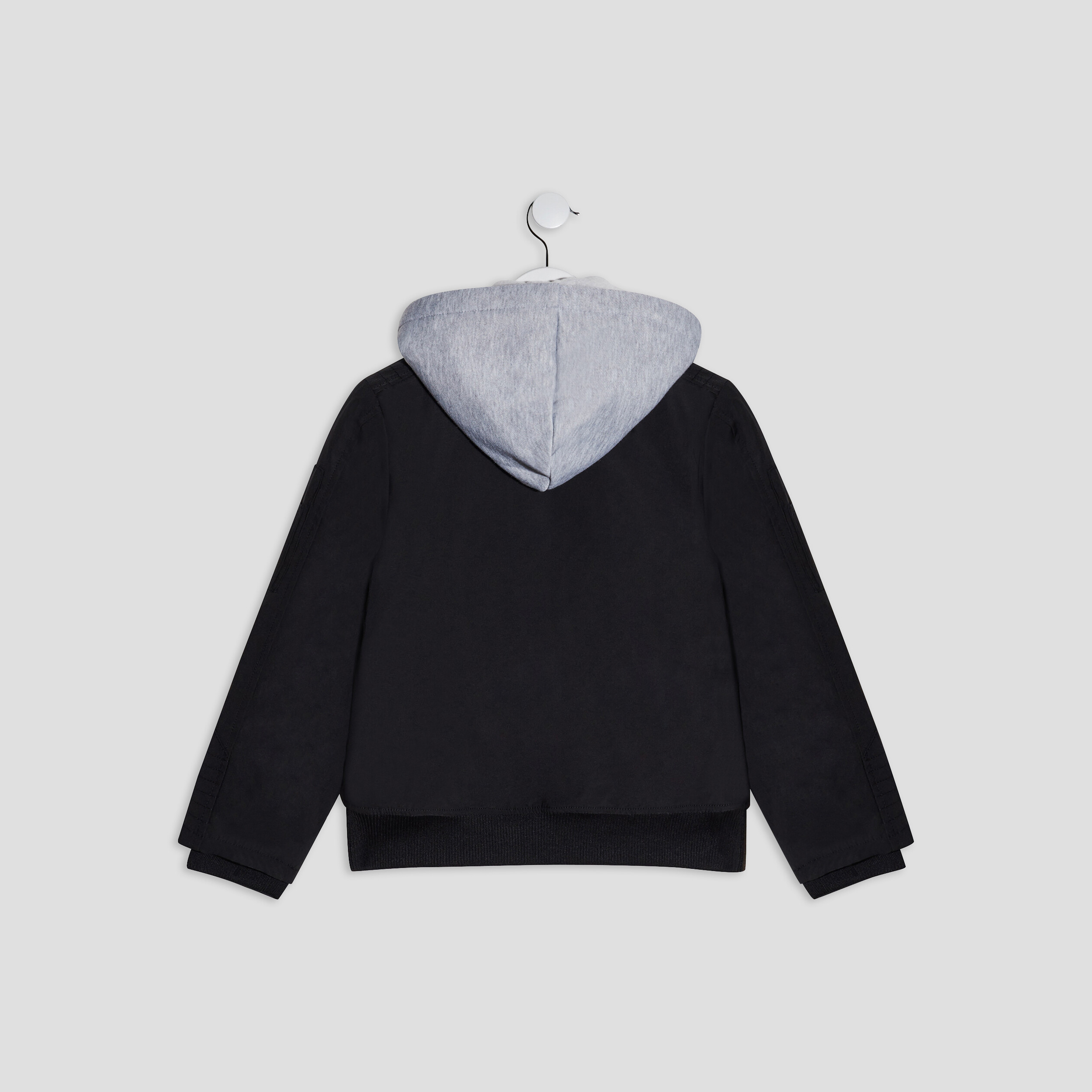 Blouson droit à capuche noir garçon | La Halle