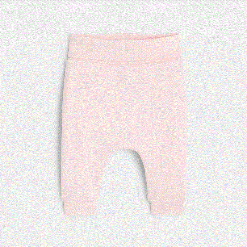Pantalon réversible en jersey rose naissance