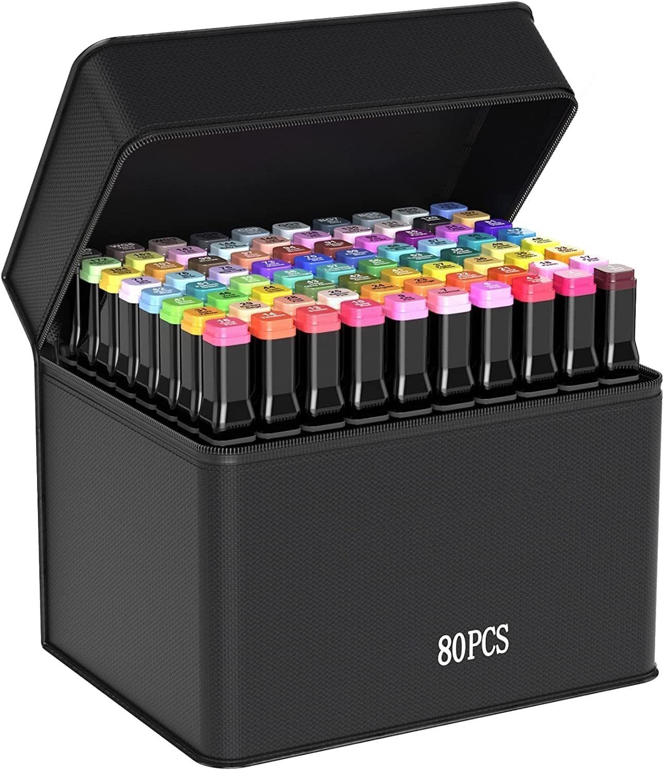Hikeren Filzstift 80+2 Farben Filzstifte Set,Twin Tip Marker,Textmarker Stift Set, (80-tlg)