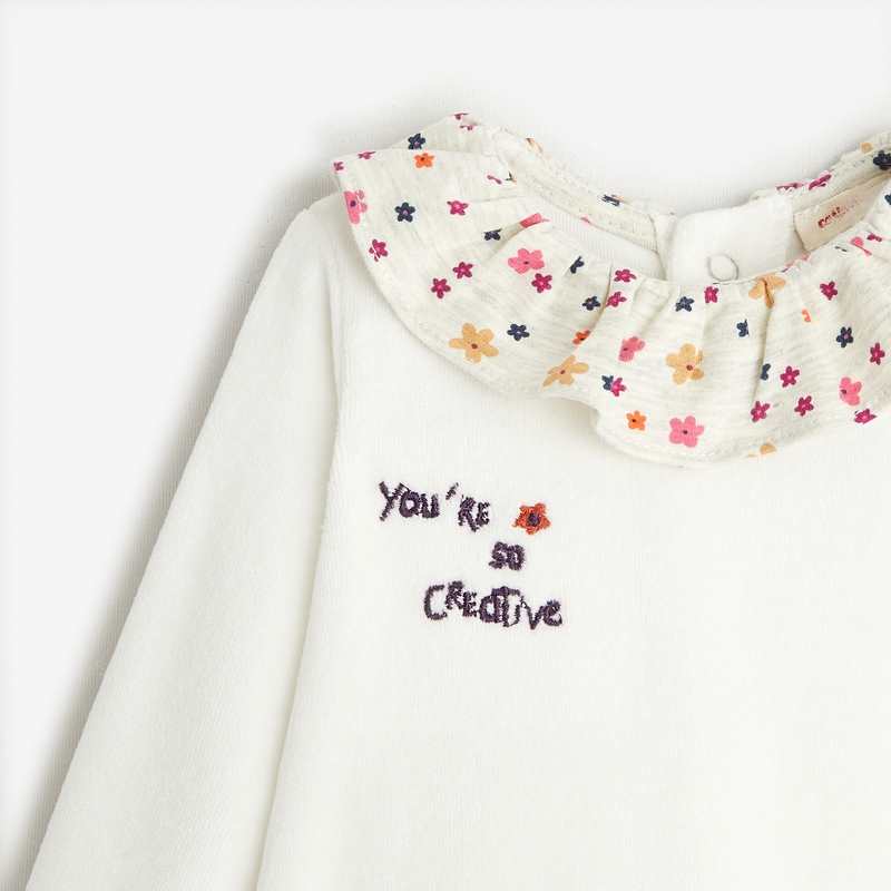 Pyjama bébé fille à col blanc Catimini