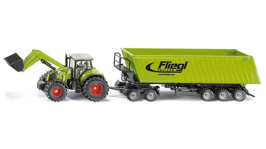 SIKU 1949 Farmer - Traktor mit Frontlader, Dolly und Muldenkipper