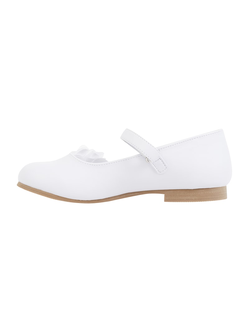 Ballerinas mit Blüten-Applikation in ecru