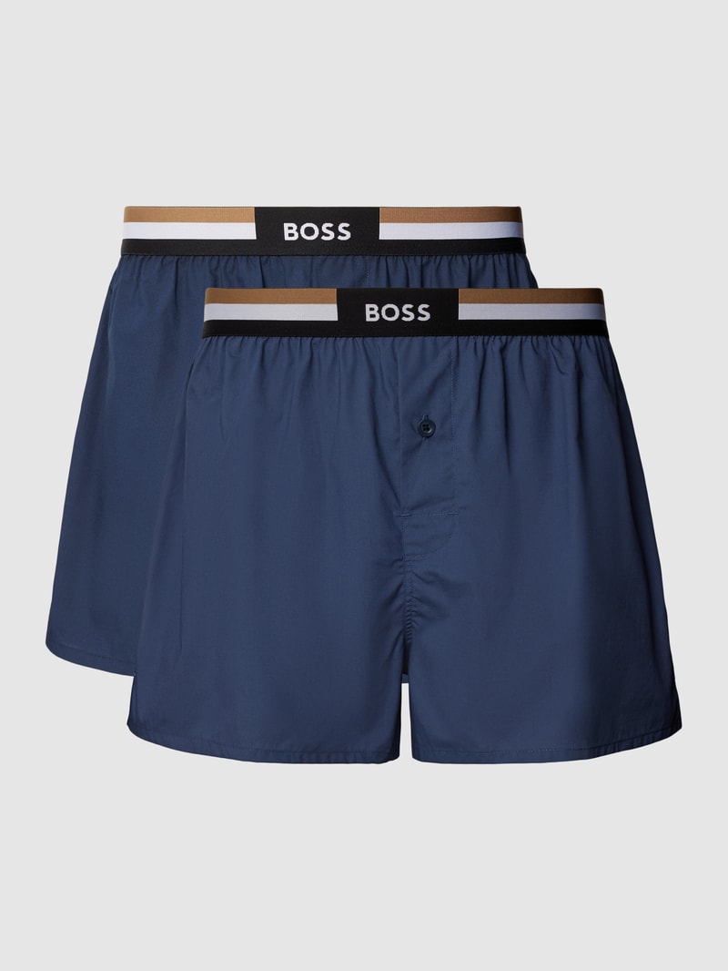 Boxershorts mit Kontraststreifen im 2er-Pack in dunkelblau