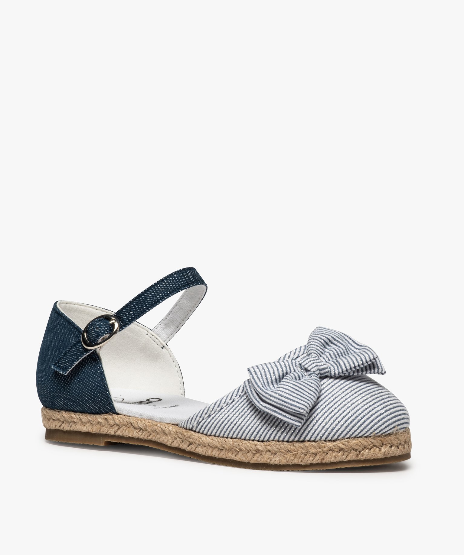 Ballerines fille en toile pailletée et fine bride bleu | GEMO