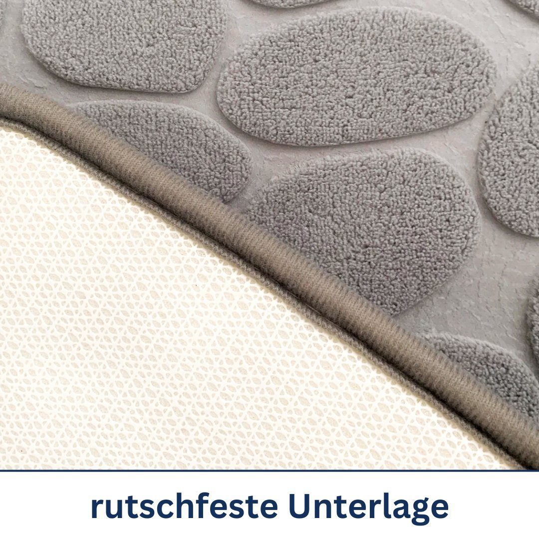 Badematte Badteppich rutschfeste Badematten, weicher und flauschiger Badteppich Novabad, rutschhemmend, beschichtet, Memory Schaum, trockene und schimmelresistente Badedecke, Memory Schaum, schnell trocknend, wasserabsorbierend, fußbodenheizungsgeeig