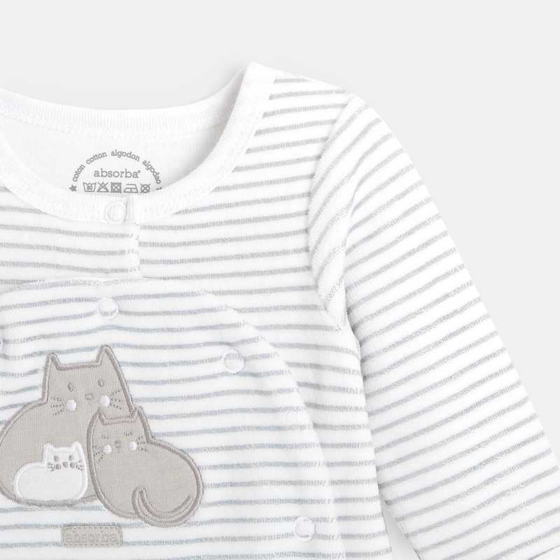 Pyjama bébé en velours gris Absorba