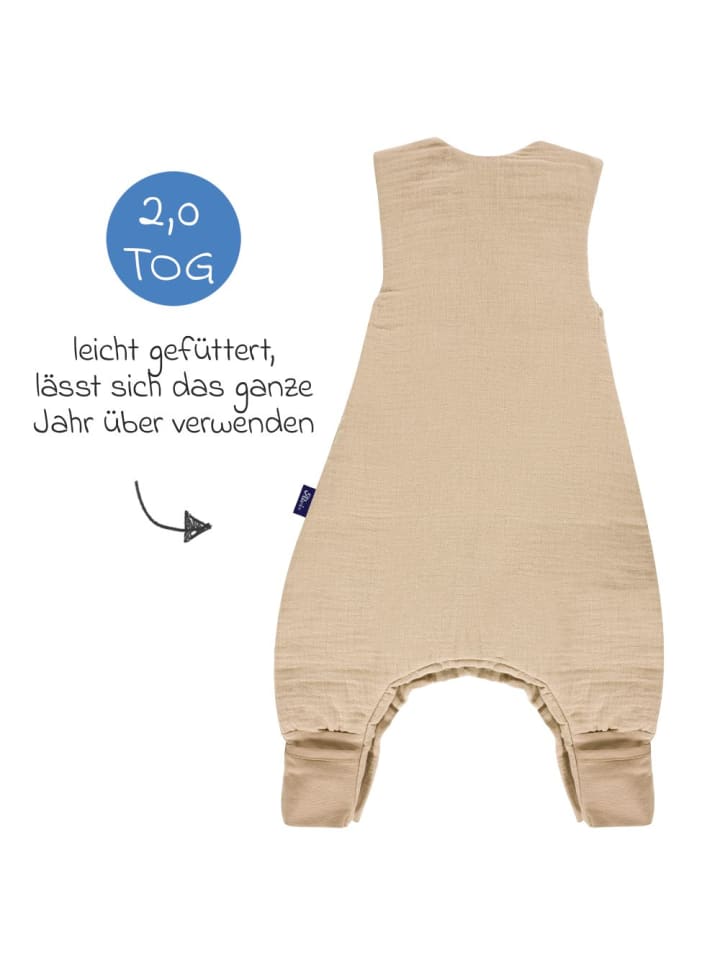 Alvi Schlafsack mit Füßen Sleep-Overall 4 Season in beige günstig kaufen