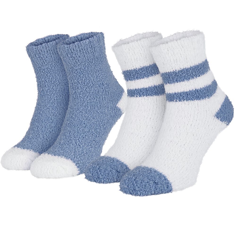 Black Snake Blau/Weiß 2-Pack Damen Kuschelsocken