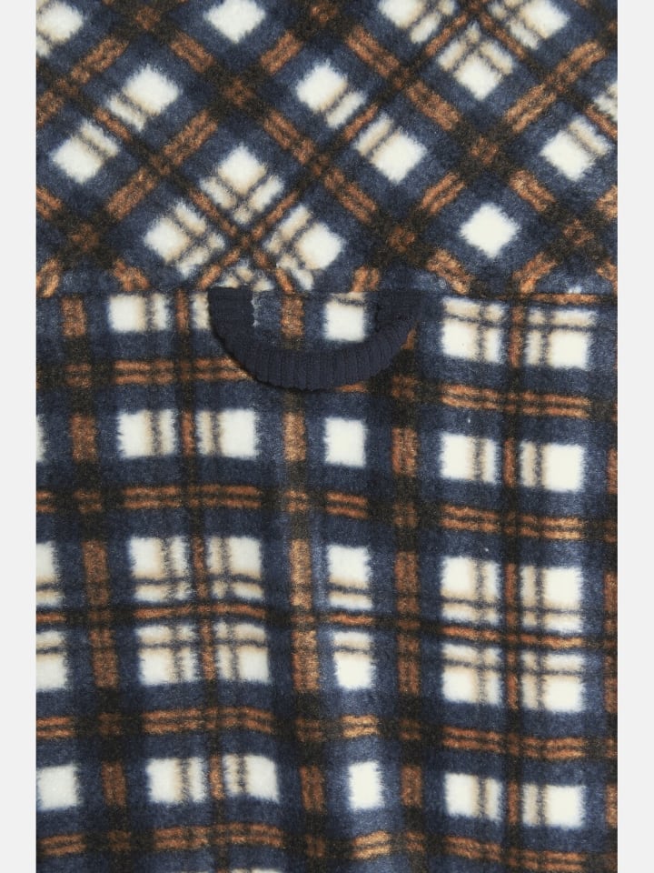 Charles Colby Fleecejacke DUKE ERINS in dunkelblau kariert günstig kaufen