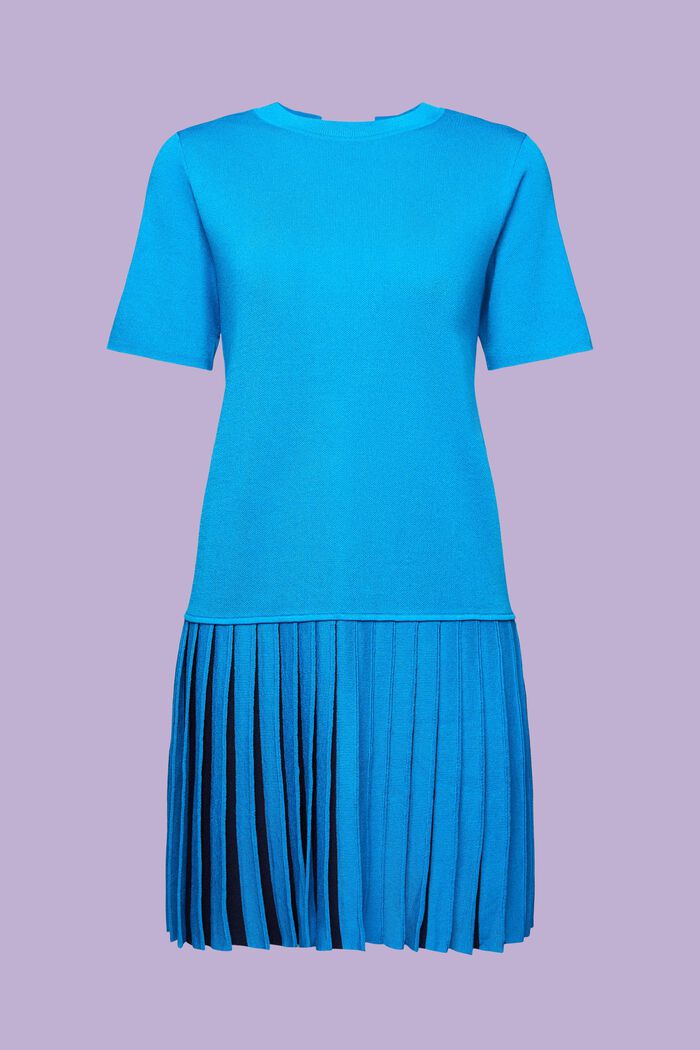 Plissiertes T-Shirt-Kleid in Minilänge