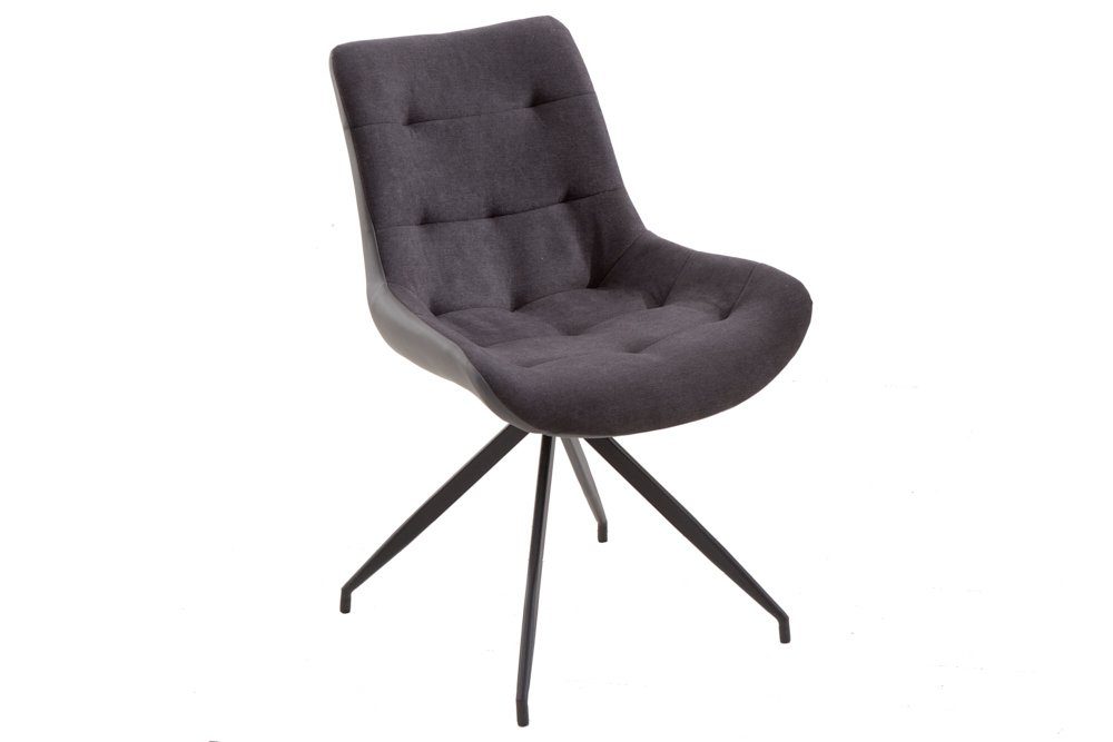 riess-ambiente Esszimmerstuhl DIVANI dunkelgrau, Esszimmer · Microfaser · Kunstleder · Metall · Retro
