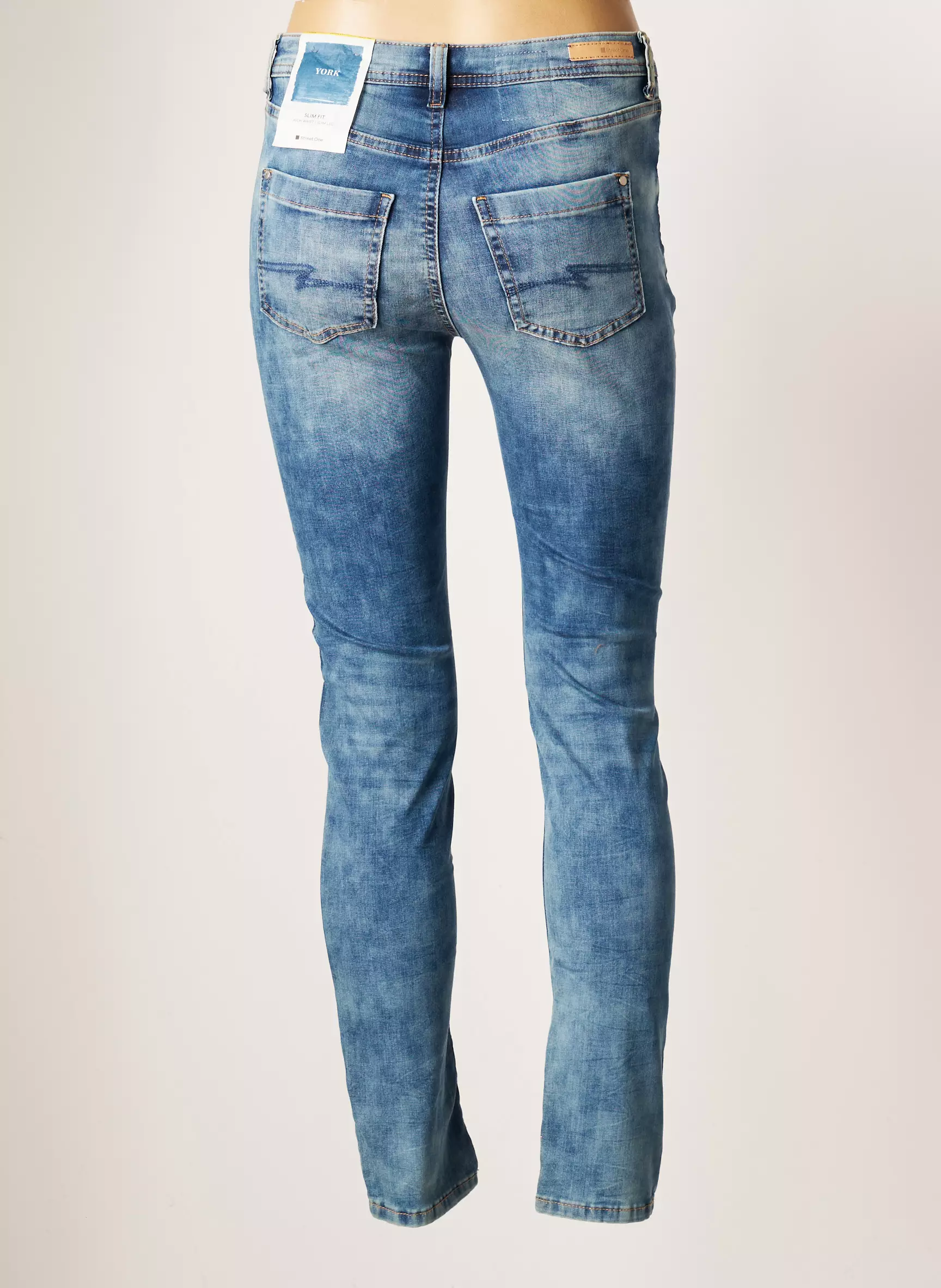Street One Jeans Coupe Slim Femme couleur bleu