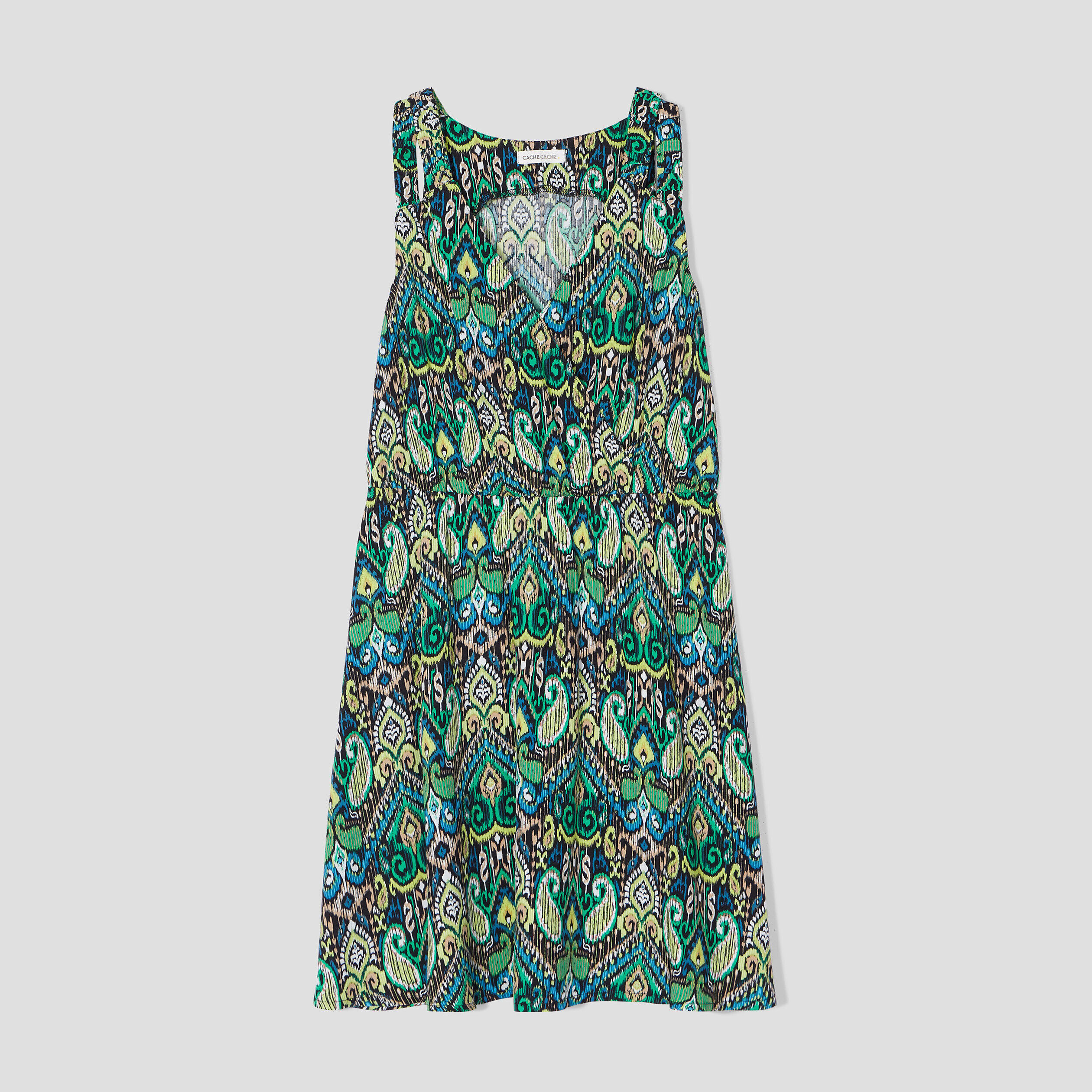 Robe évasée avec bretelles noir femme | Cache Cache