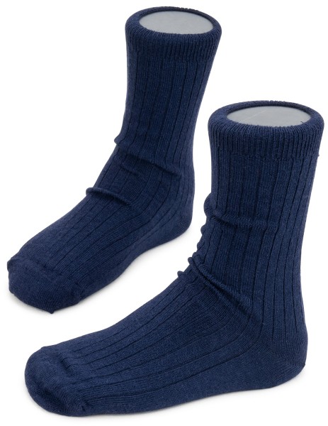 Steven kids ~ Strümpfe Merinowolle 3er Set ~ Marine gerippt
