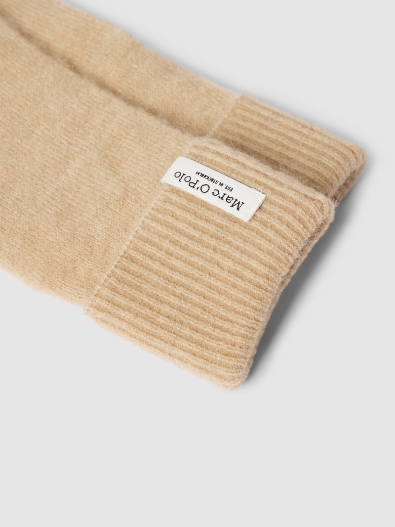Handschuhe mit Label-Detail in beige meliert