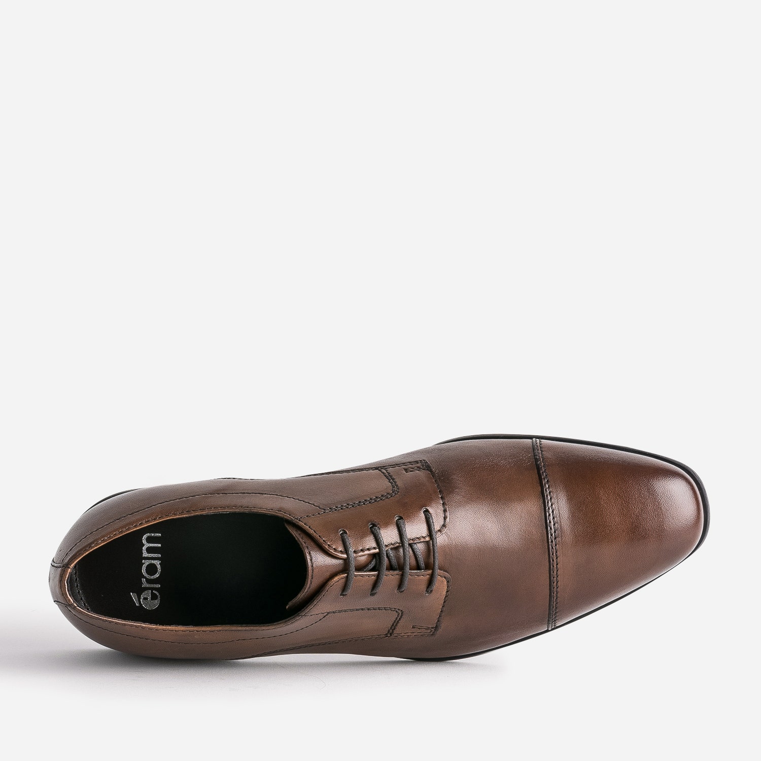 Derby marron cuir bout Molière