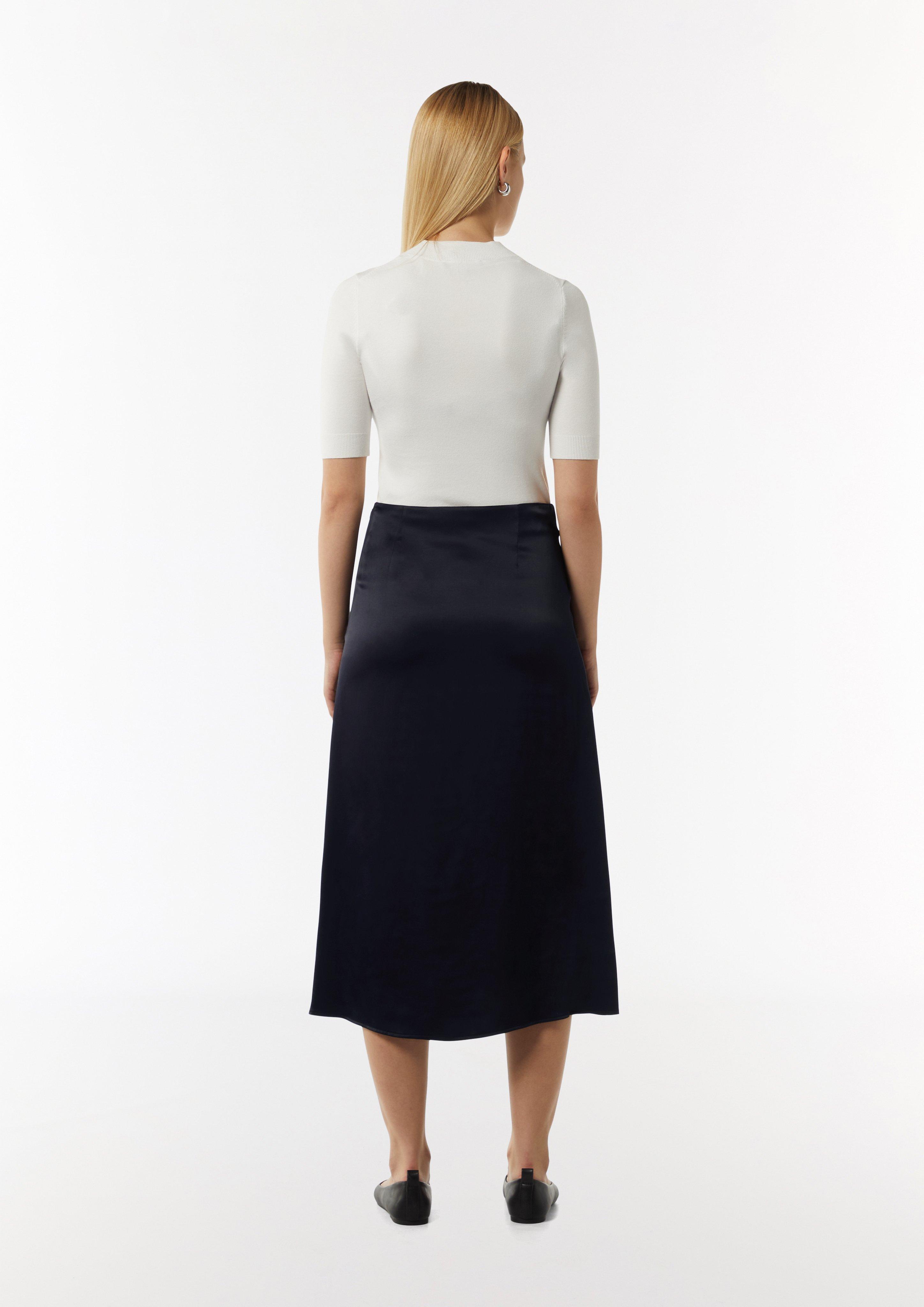 Midi-Rock aus Satin - navy