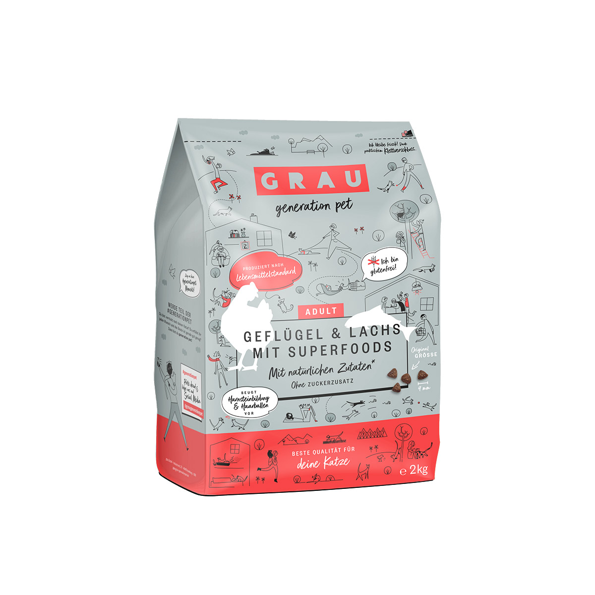 Grau Katze Geflügel & Lachs mit Superfoods kaufen