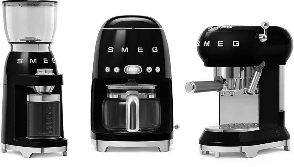 Smeg Kaffeemühle CGF01BLEU Schwarz, 150 W, Kegelmahlwerk, 350 g Bohnenbehälter