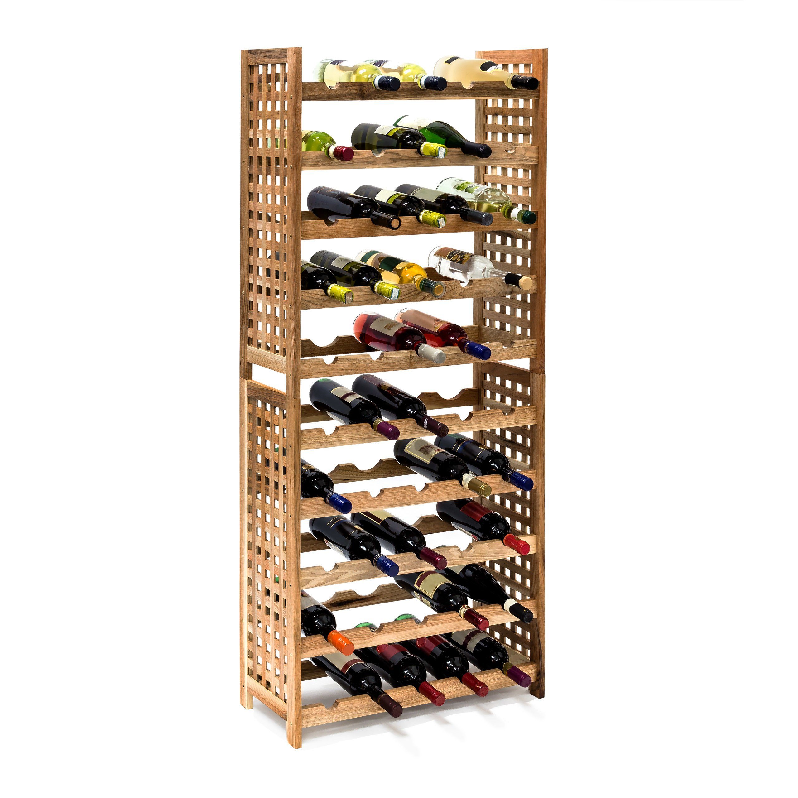 relaxdays Weinregal Weinregal Walnuss für 25 Flaschen