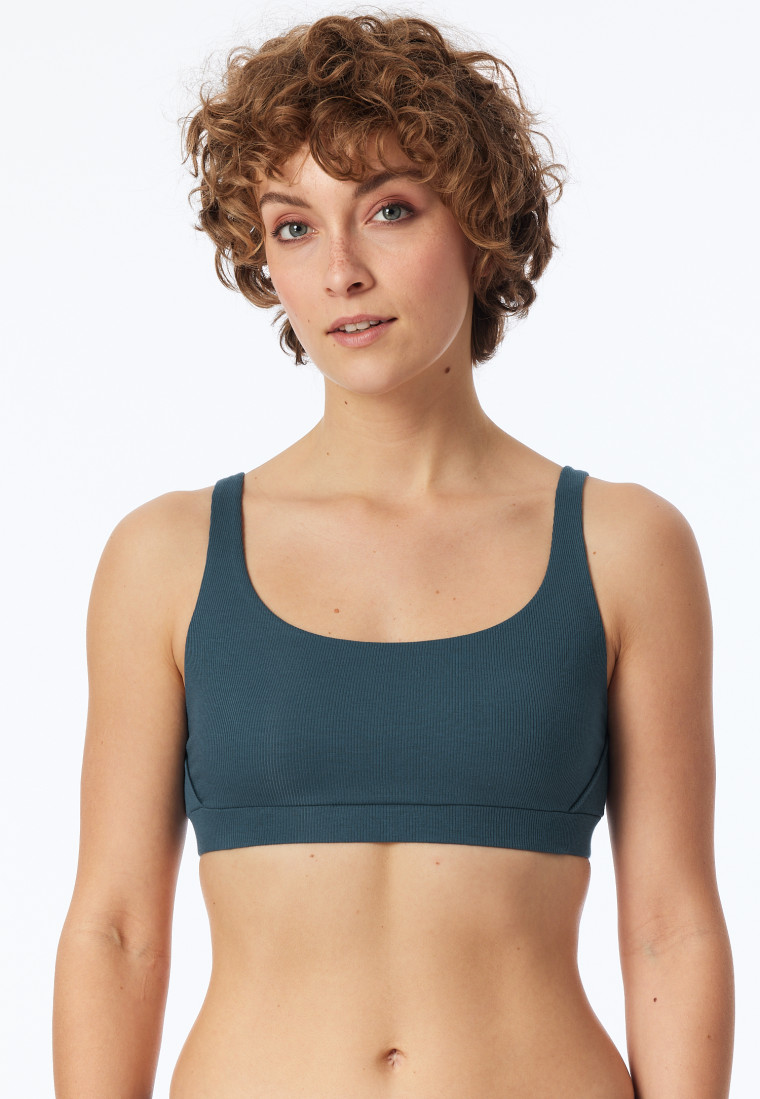 Bustier Doppelripp Organic Cotton jeansblau - Pure Rib