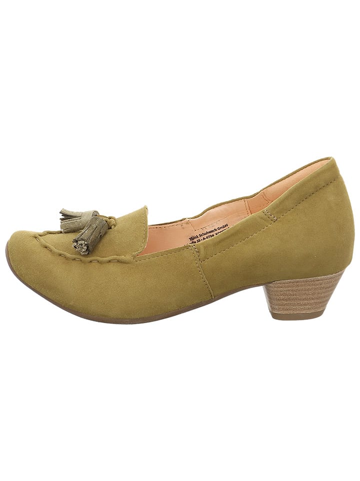 Think! Leder-Pumps in Khaki günstig kaufen