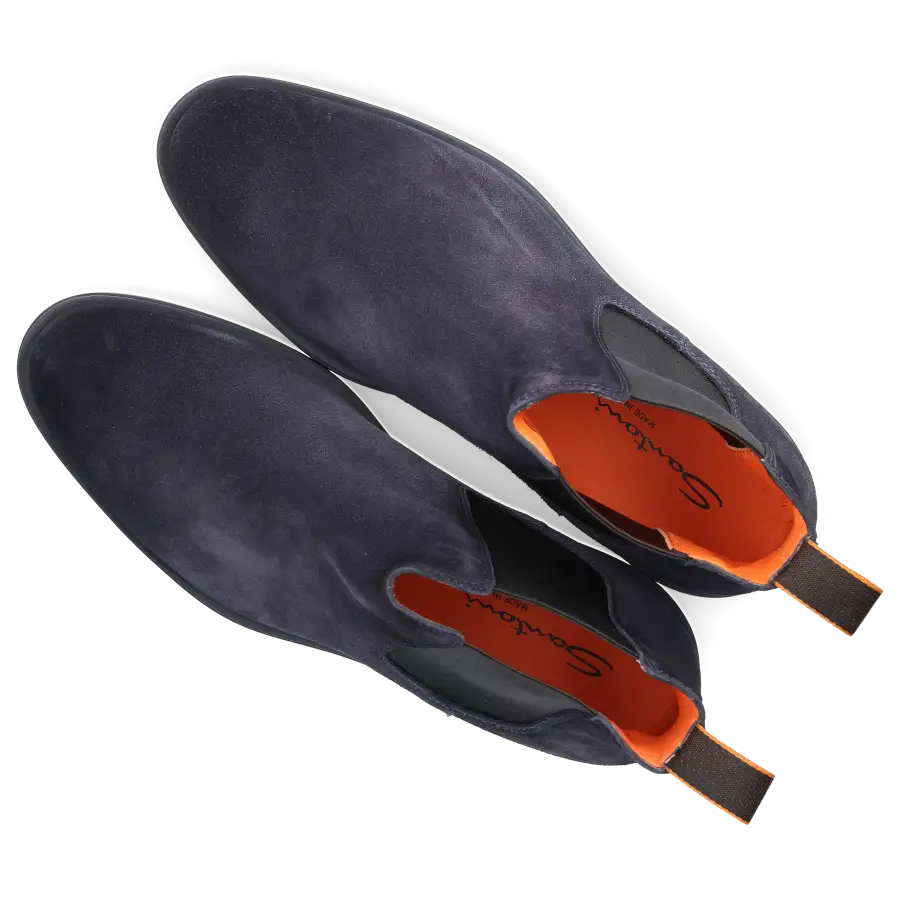 Santoni - Chelsea Boots 18588 Veloursleder - blau
