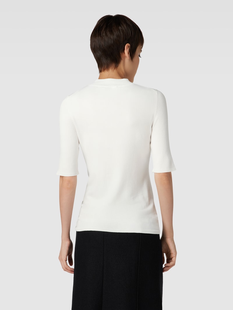 Strickshirt mit Rundhalsausschnitt in weiß