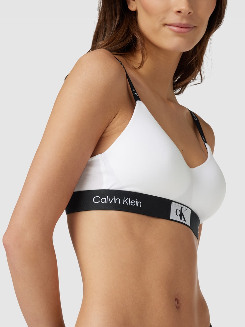 Bralette mit elastischem Logo-Bund in weiß