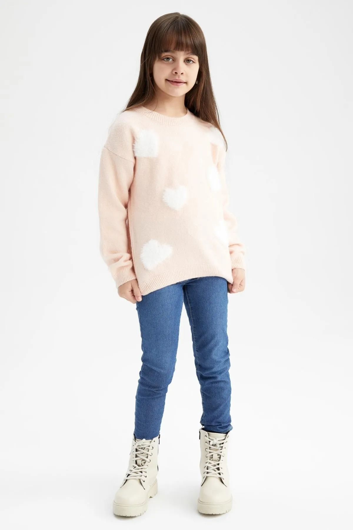 DeFacto  Standard-Fit-Pullover mit Rundhalsausschnitt für Mädchen