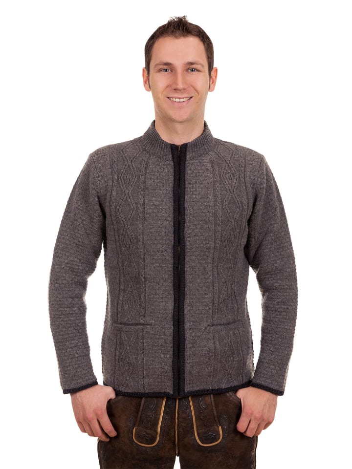 Edelnice Edelnice Trachten Strickjacke Helmut hellgrau in hellgrau günstig kaufen 54