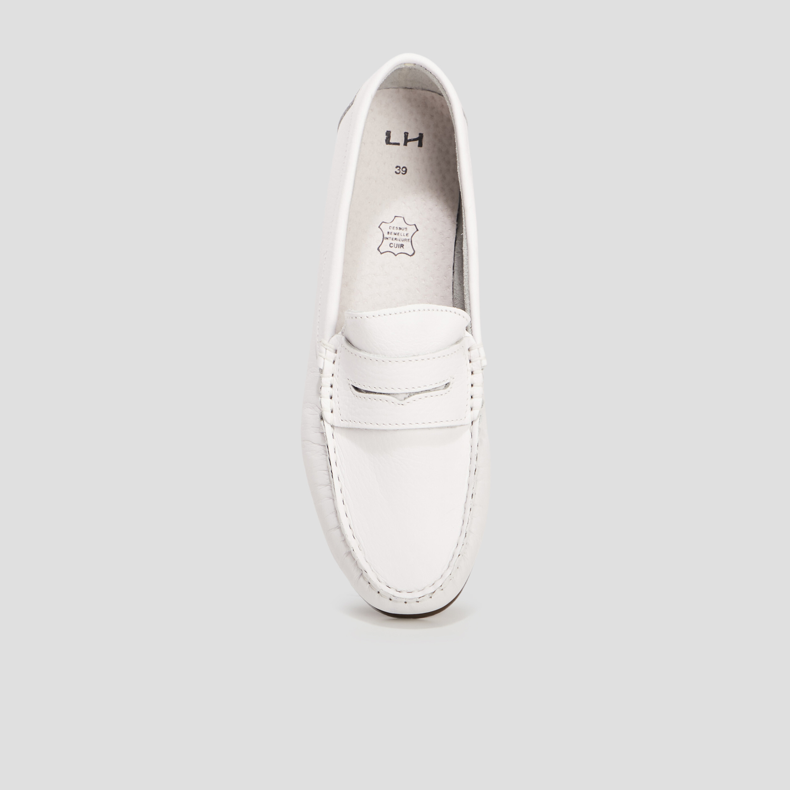 Mocassins en cuir blanc femme | La Halle