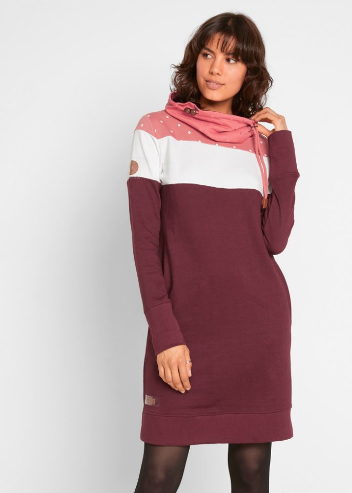 Sweatkleid mit großem Kragen