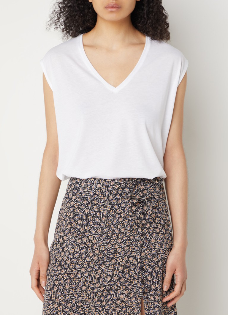 T-shirt Sessùn The V in misto lyocell con maniche a V