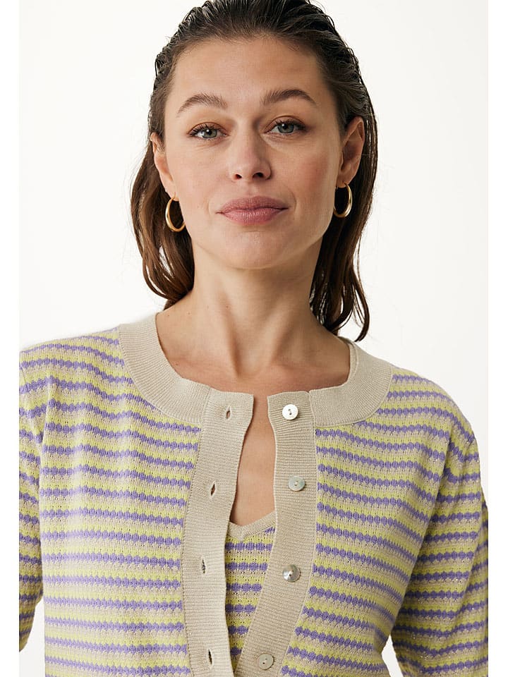 Mexx Cardigan in Beige/ Lila günstig kaufen