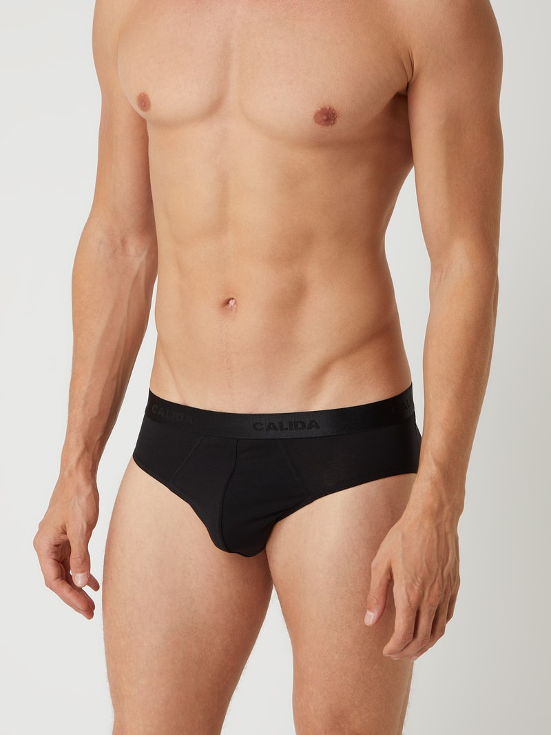 Slip aus Single Jersey im 3er-Pack Modell 'Natural Benefit' in schwarz